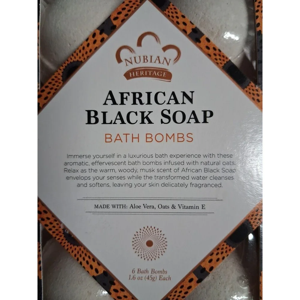 Nubian Heritage African Black Soap Bath Bombs 6 Pack